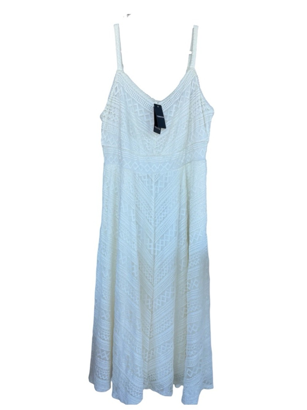 Torrid Cream Lace  Midi Skater Dress